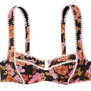 Victoria’s Secret Bikini Top Floral Crochet Shimmer
